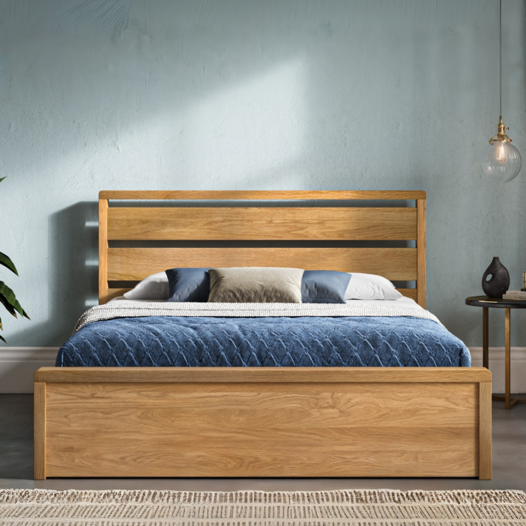 Emporia Beds Modena Oak Ottoman Bed Frame-Double