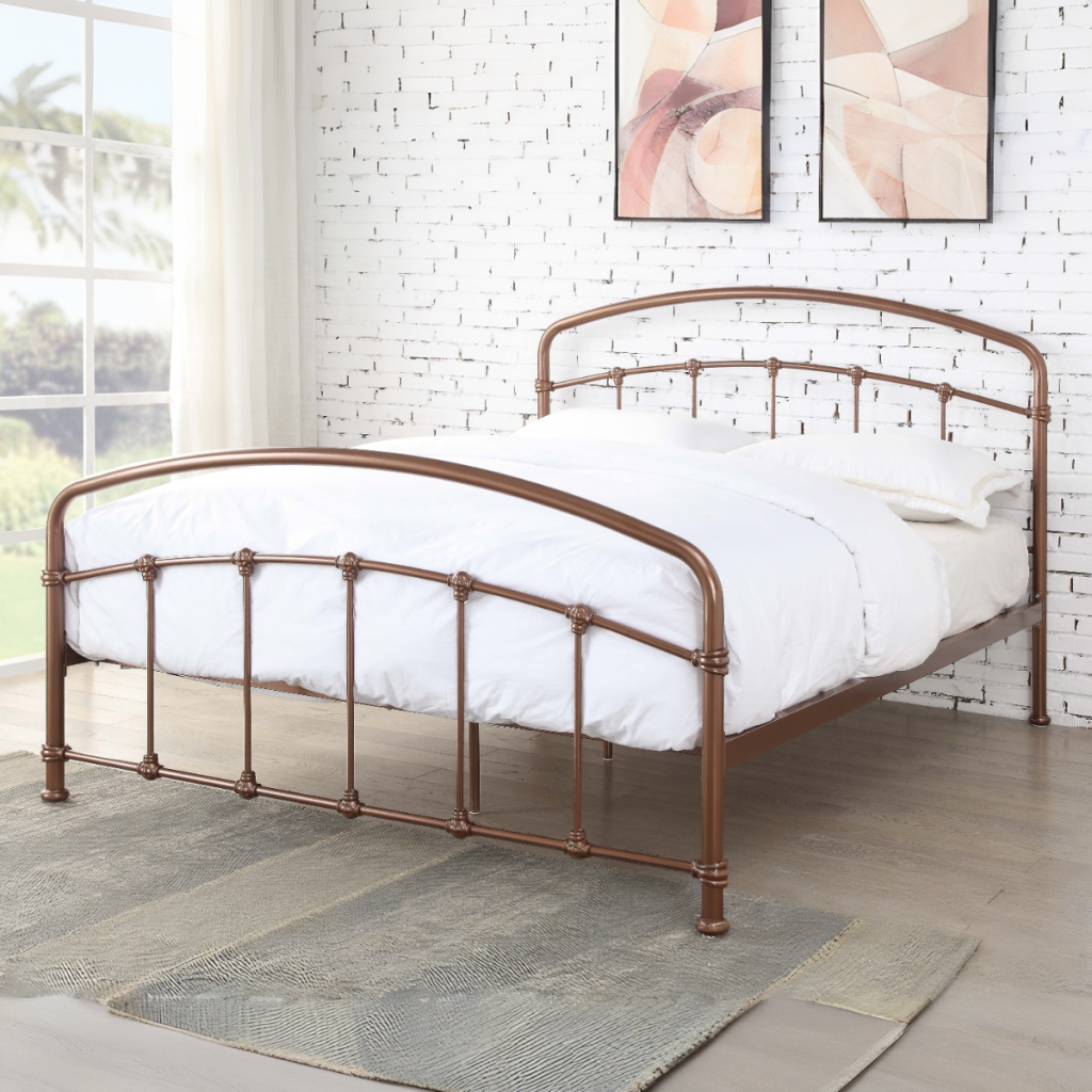 Flintshire Furniture Mostyn Metal Bed Frame-Rose-Kingsize