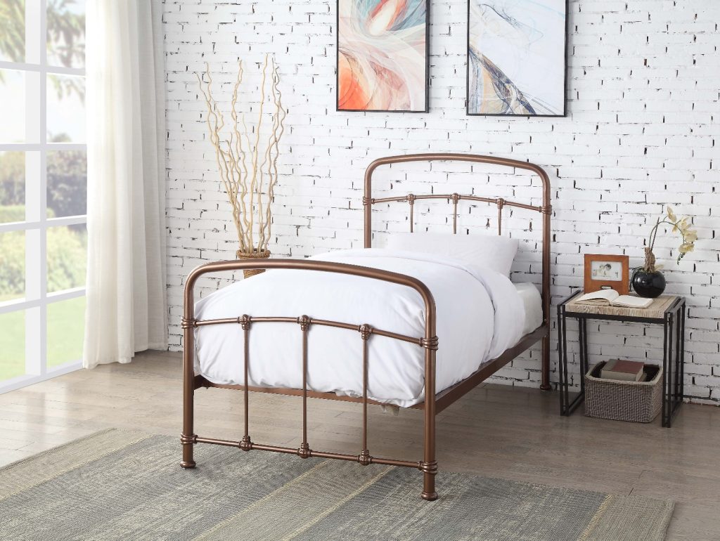 Flintshire Furniture Mostyn Metal Bed Frame-Rose-Single