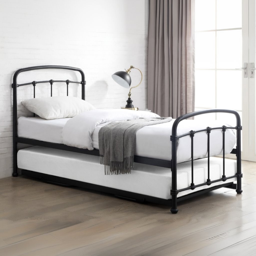 Flintshire Furniture Mostyn Black Metal Guest Bed