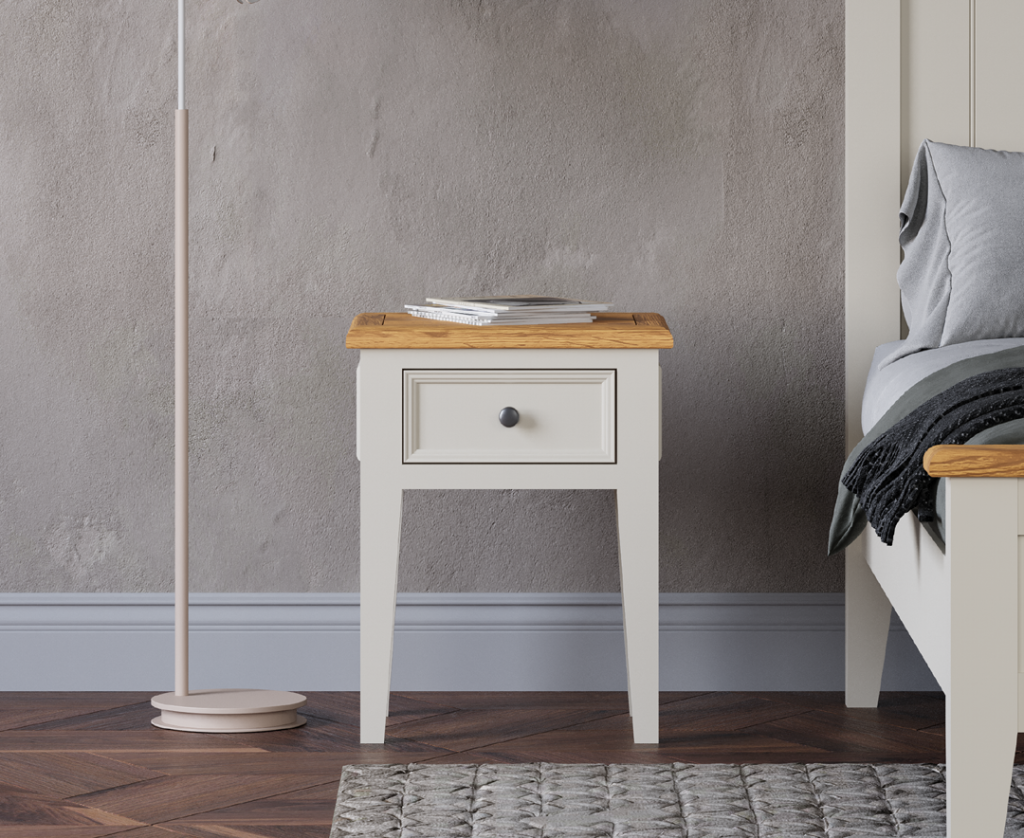 Weymouth Oak and Soft White Painted Bedside Table