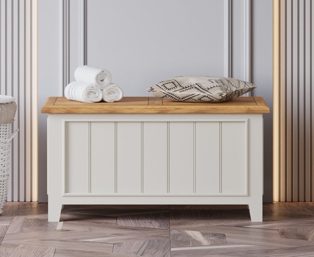 Weymouth Oak and Soft White Painted Blanket Box