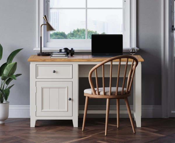 Weymouth Oak and Soft White Painted Computer Desk | Bed Sava