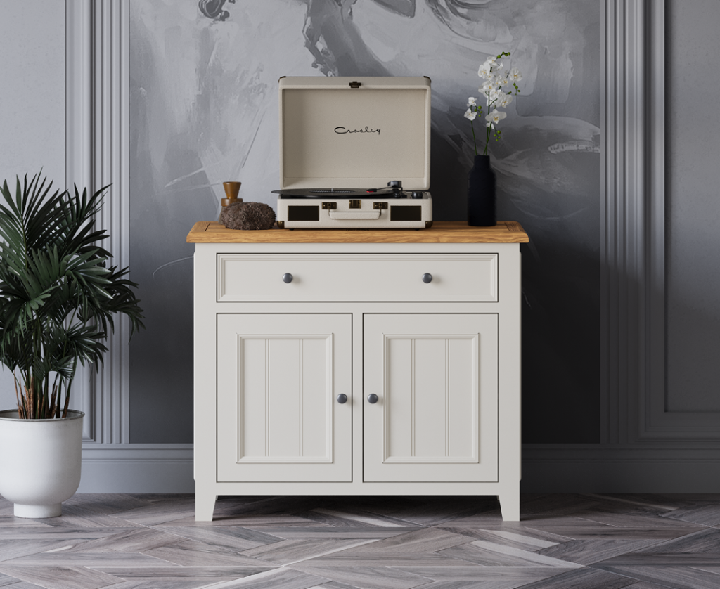 Weymouth Oak and Soft White Painted Small Sideboard