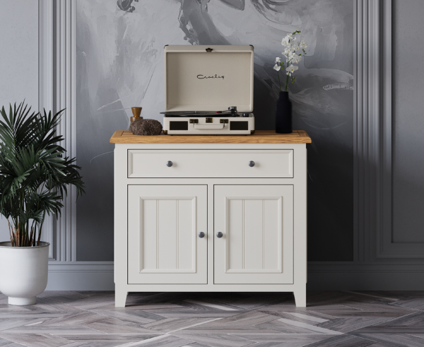 Weymouth Oak and Soft White Painted Small Sideboard | Bed Sava