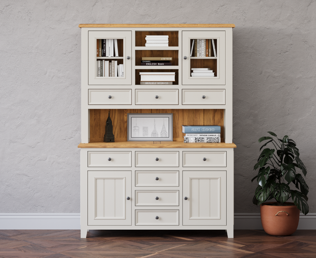Weymouth Oak and Soft White Painted Large Dresser