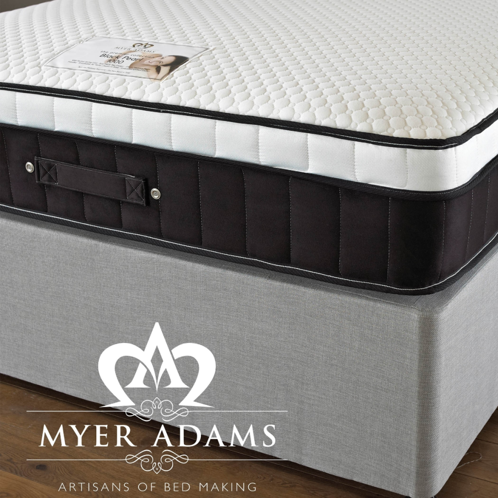 Myer Adams Black Pearl 1000 Divan-Single-No Drawers