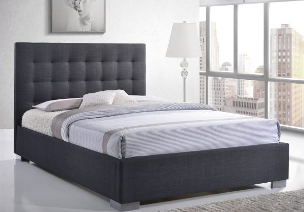 Time Living Nevada Fabric Bed Frame  Grey Kingsize | Bed Sava