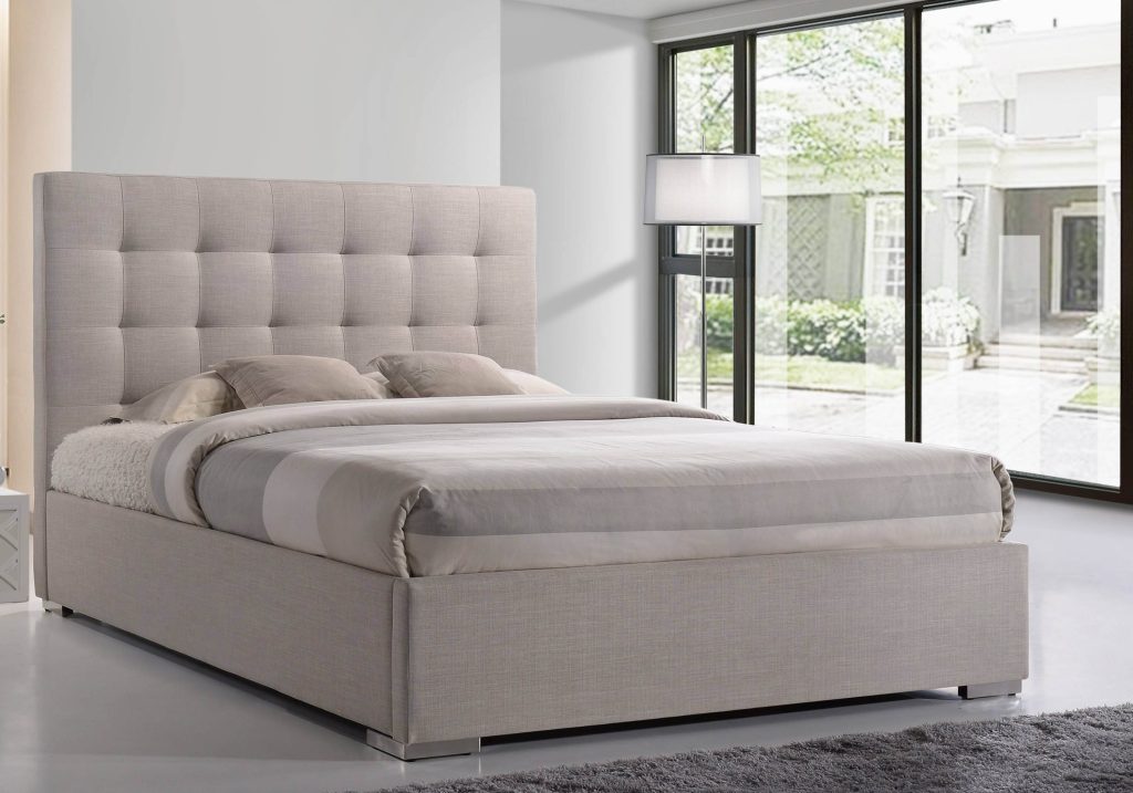 Time Living Nevada Fabric Bed Frame -Sand-Double