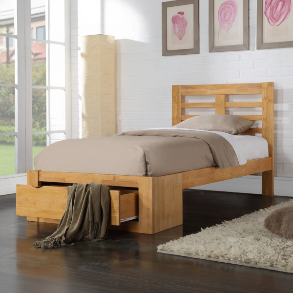 Flintshire Furniture New Bretton Wooden Bed Frame  Oak Single | Bed Sava