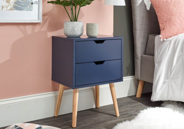 GFW Nyborg Single 2 Drawer Bedside Nightshadow | Bed Sava