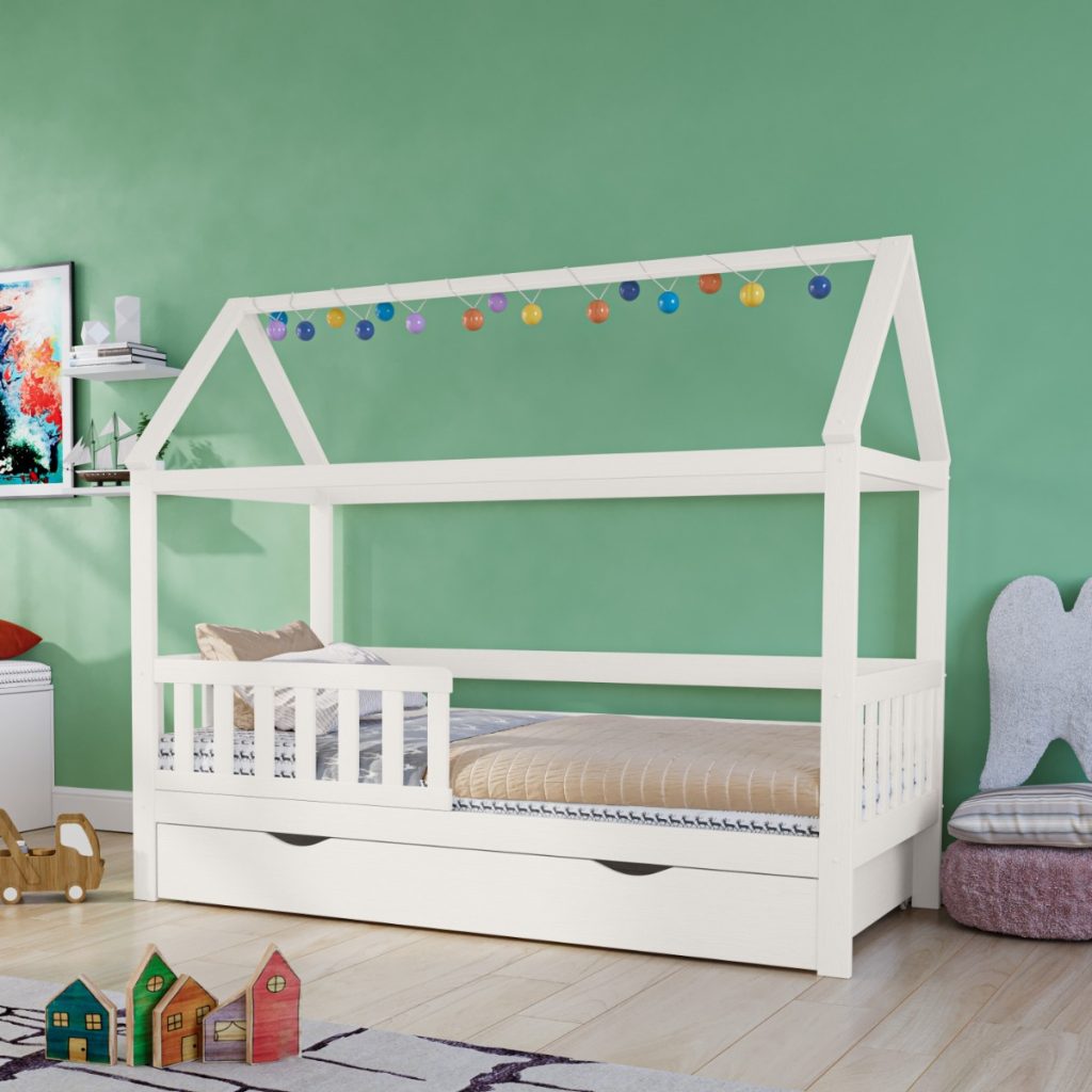 Noomi Alisa Solid Wood House Bed White (FSC-Certified)