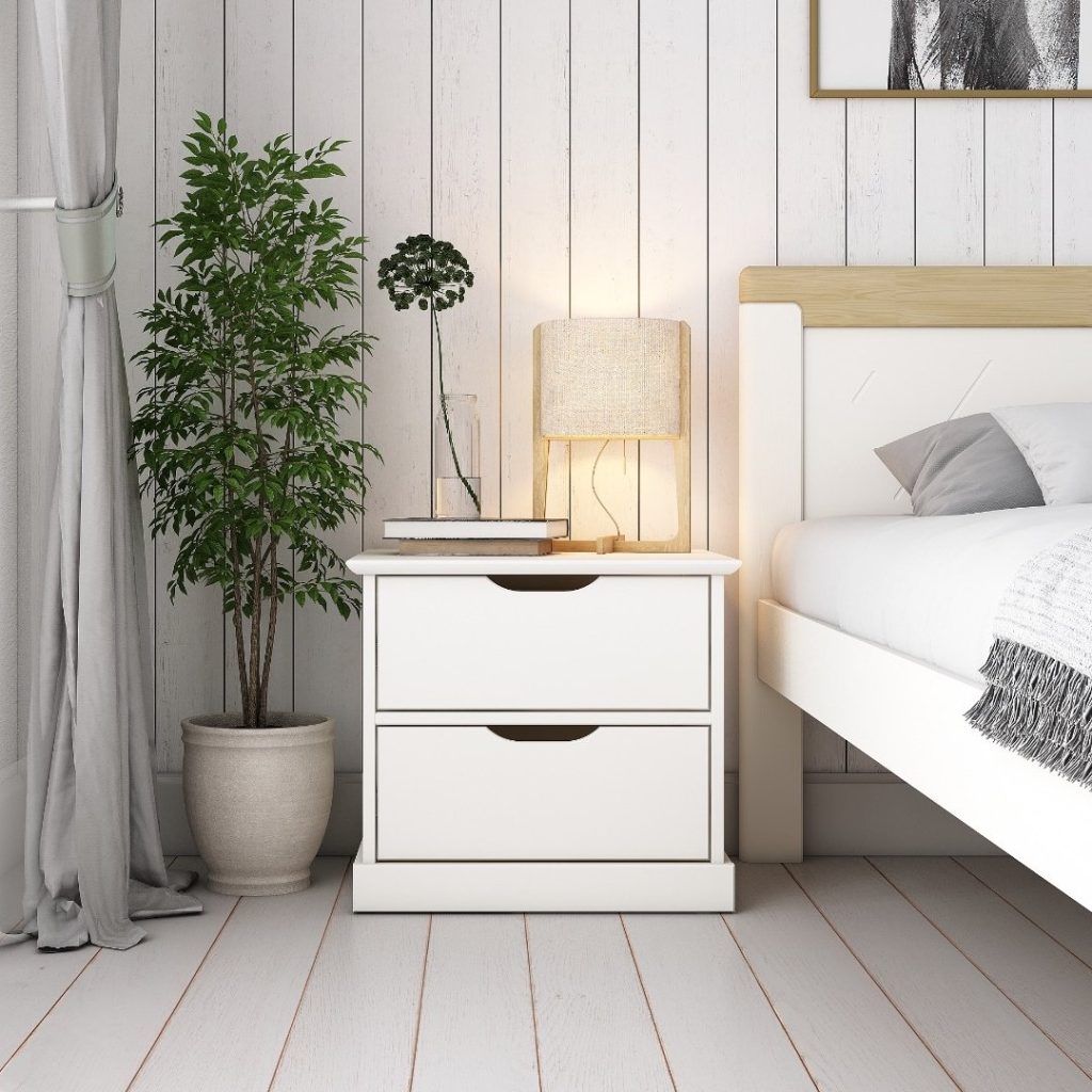 Noomi Aponi Bedside Table White (FSC Certified)