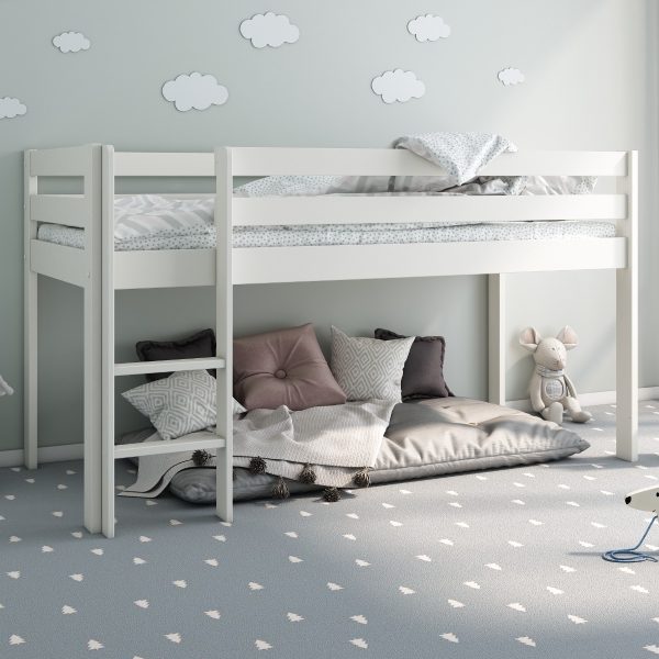Noomi Nora Solid Wood Mid Sleeper White FSC Certified | Bed Sava