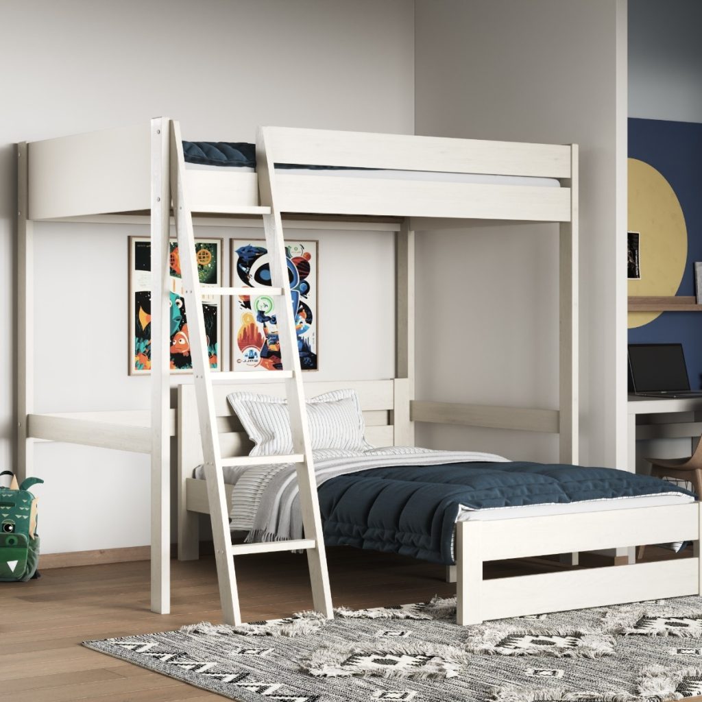 Noomi Tera Double/Double L Shaped Bunk Bed White (FSC-Certified)