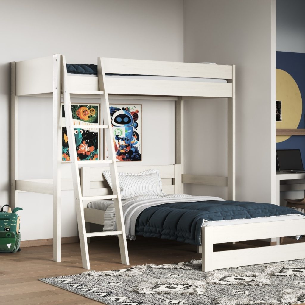 Noomi Tera Single/Double L Shaped Bunk Bed White (FSC-Certified)