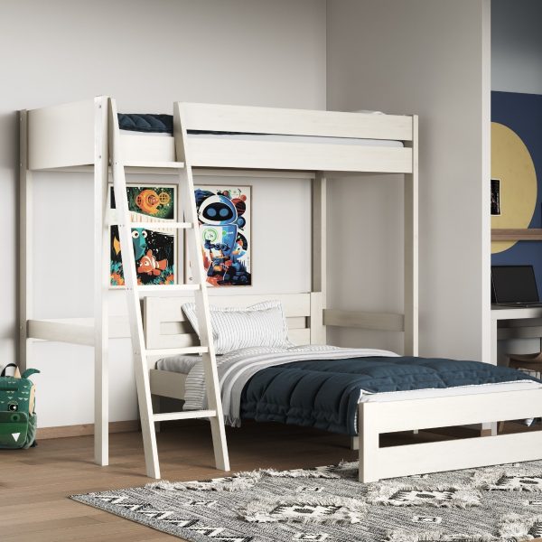 Noomi Tera SingleDouble L Shaped Bunk Bed White FSC Certified | Bed Sava
