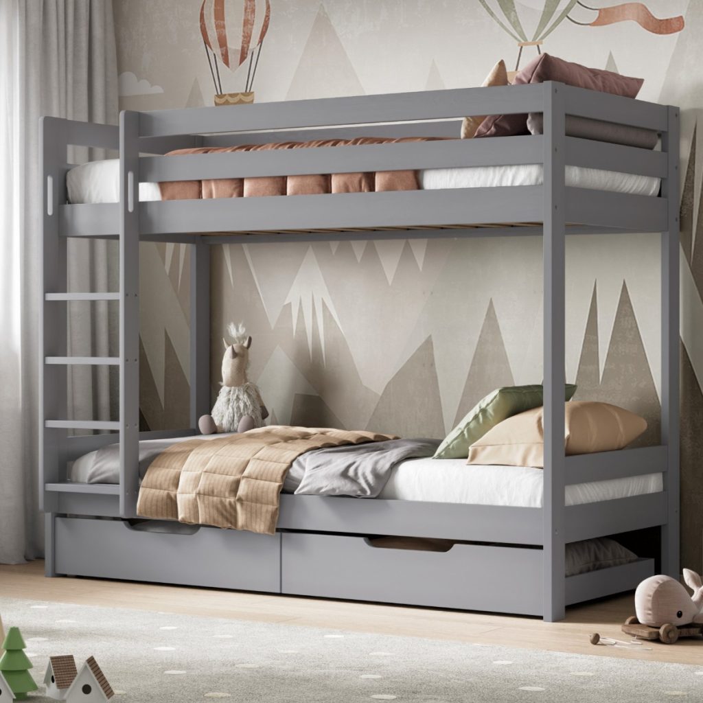 Noomi Nora Solid Wood Bunk Bed Grey (FSC-Certified)