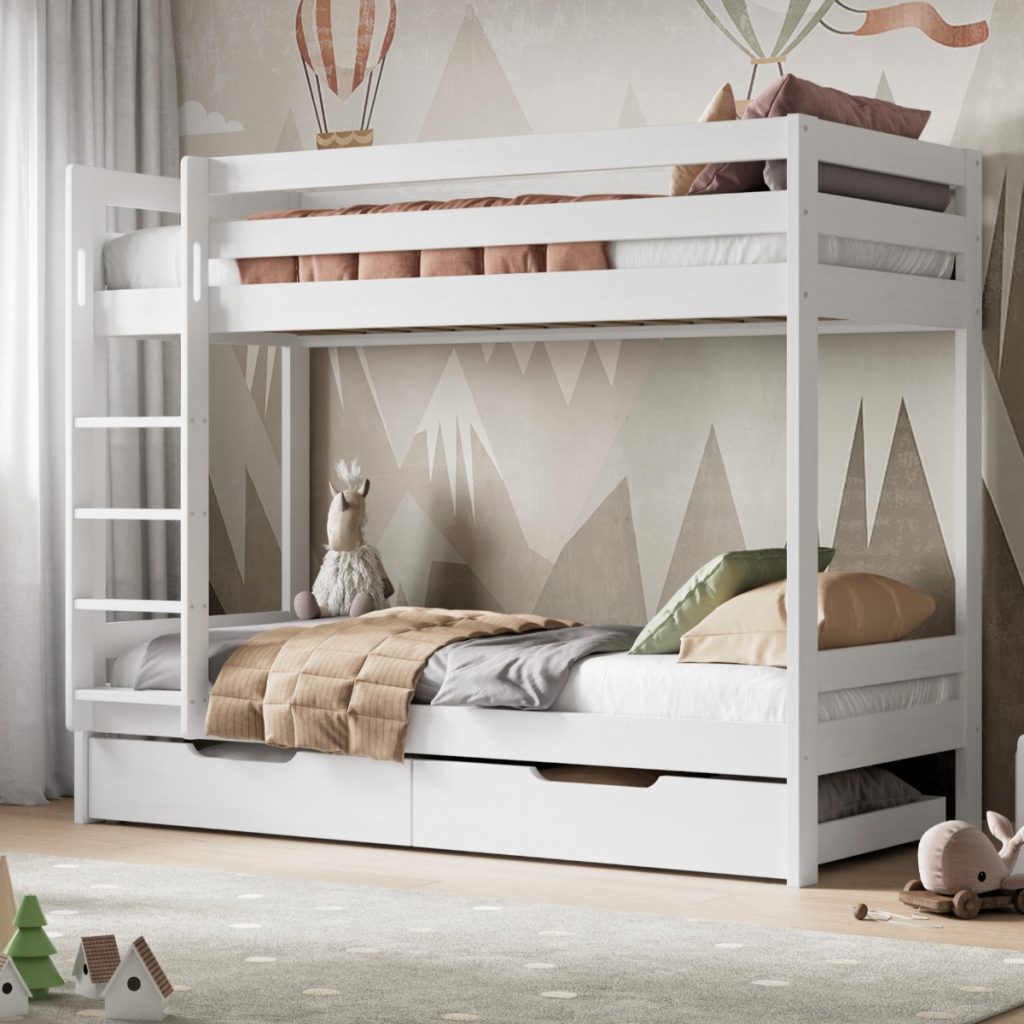 Noomi Nora Solid Wood Bunk Bed White (FSC-Certified)