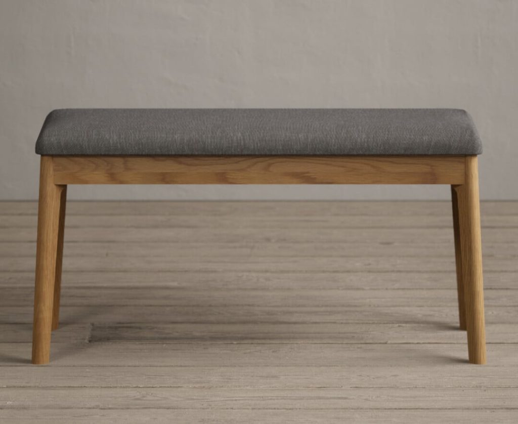 Nordic Grey Linen Bench