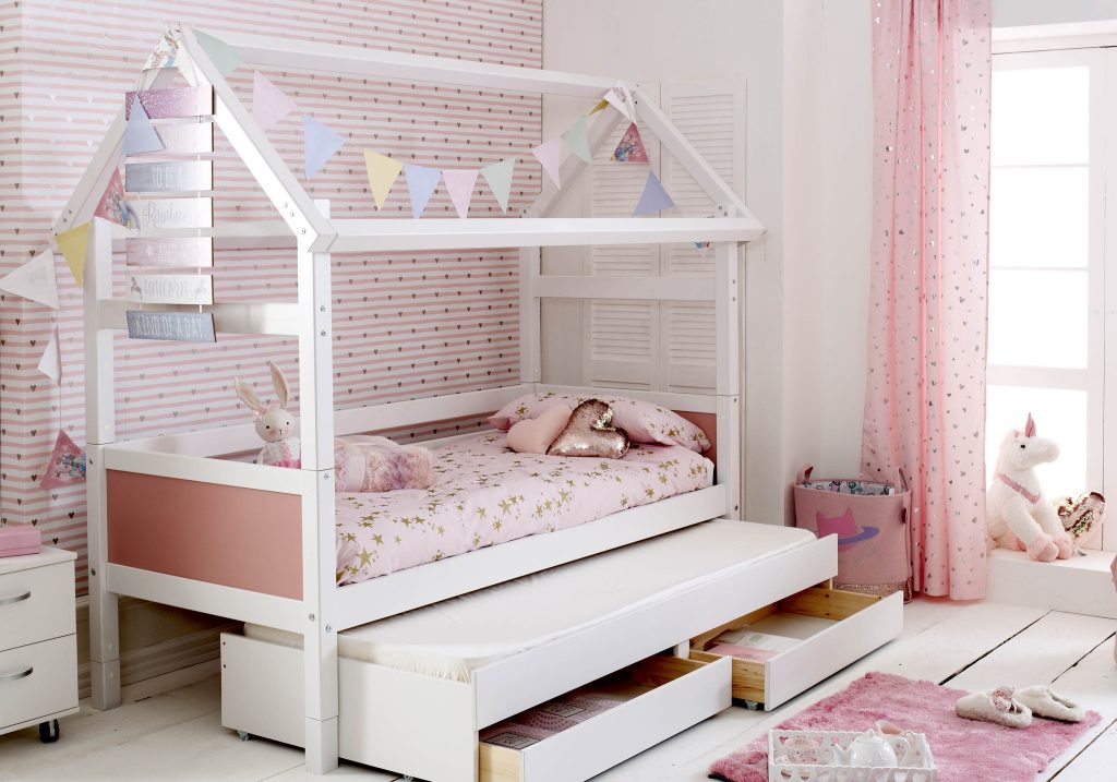 Flexa Nordic Playhouse 2 Bed Frame Rose