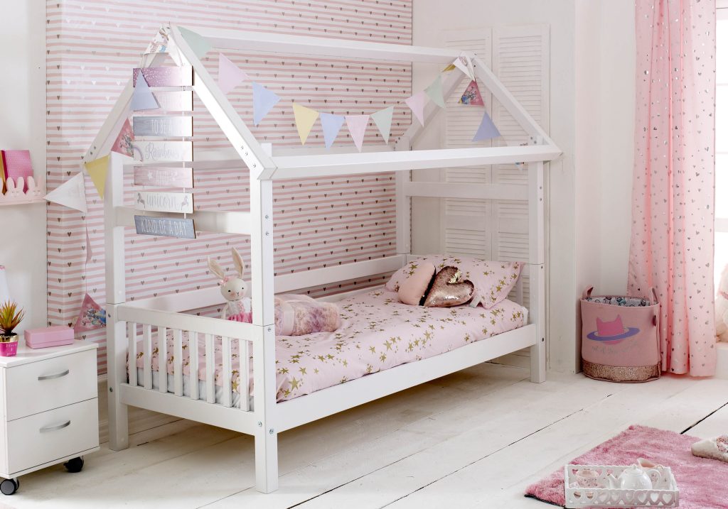 Flexa Nordic Playhouse 1 Bed Frame Slatted White