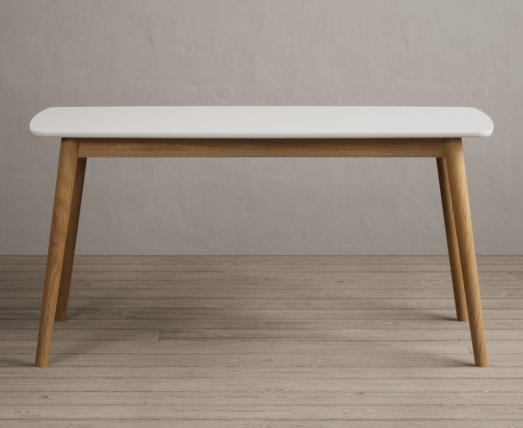 Nordic 150cm Solid Oak and Signal White Painted Dining Table
