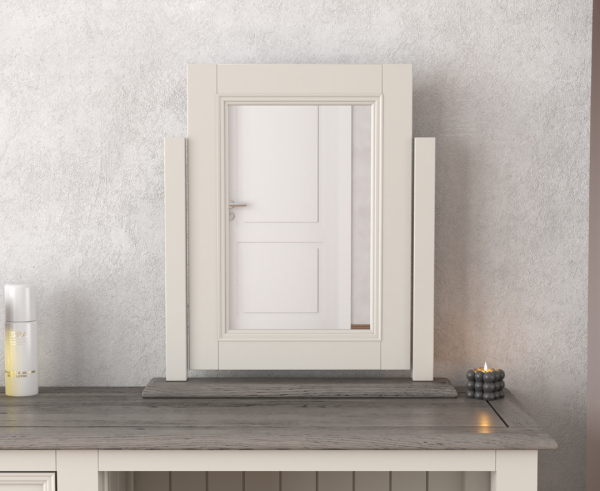 Dartmouth Oak and Soft White Painted Dressing Table Mirror | Bed Sava