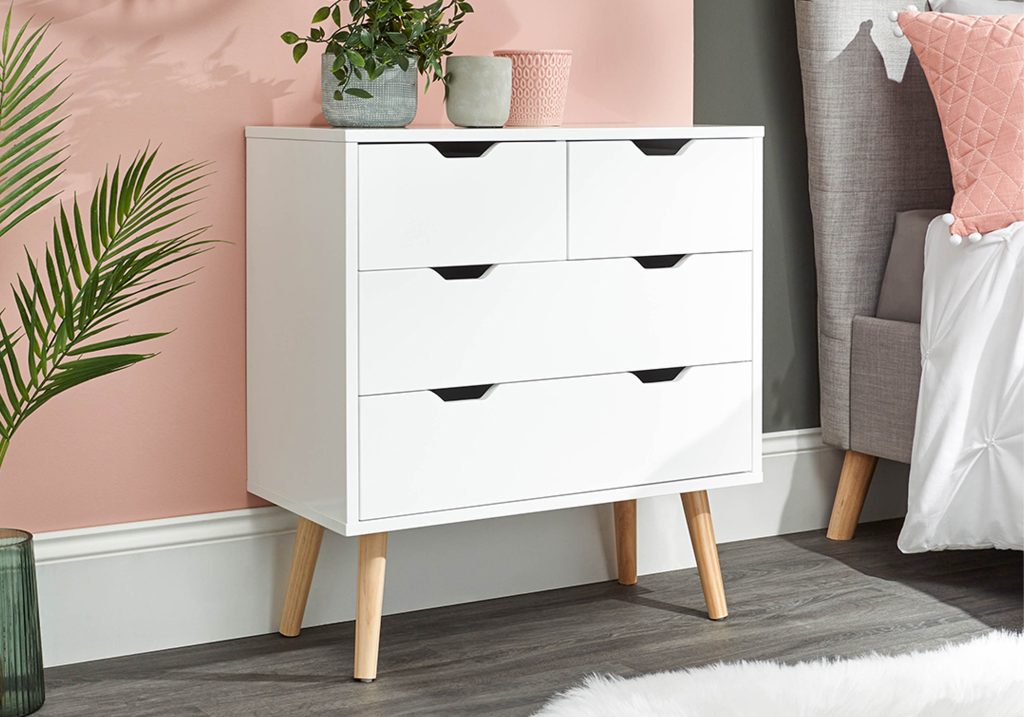 GFW Nyborg 2+2 Drawer Chest-White
