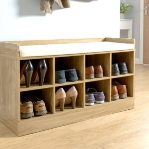 GFW Kempton Shoe Bench  Oak | Bed Sava