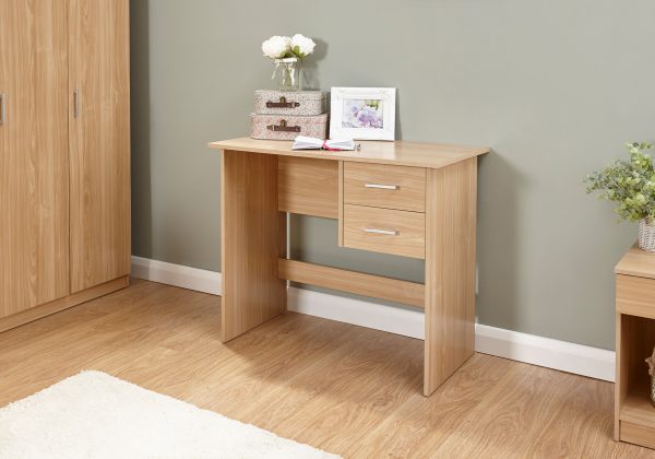 GFW Panama 2 Drawer Desk  Oak | Bed Sava