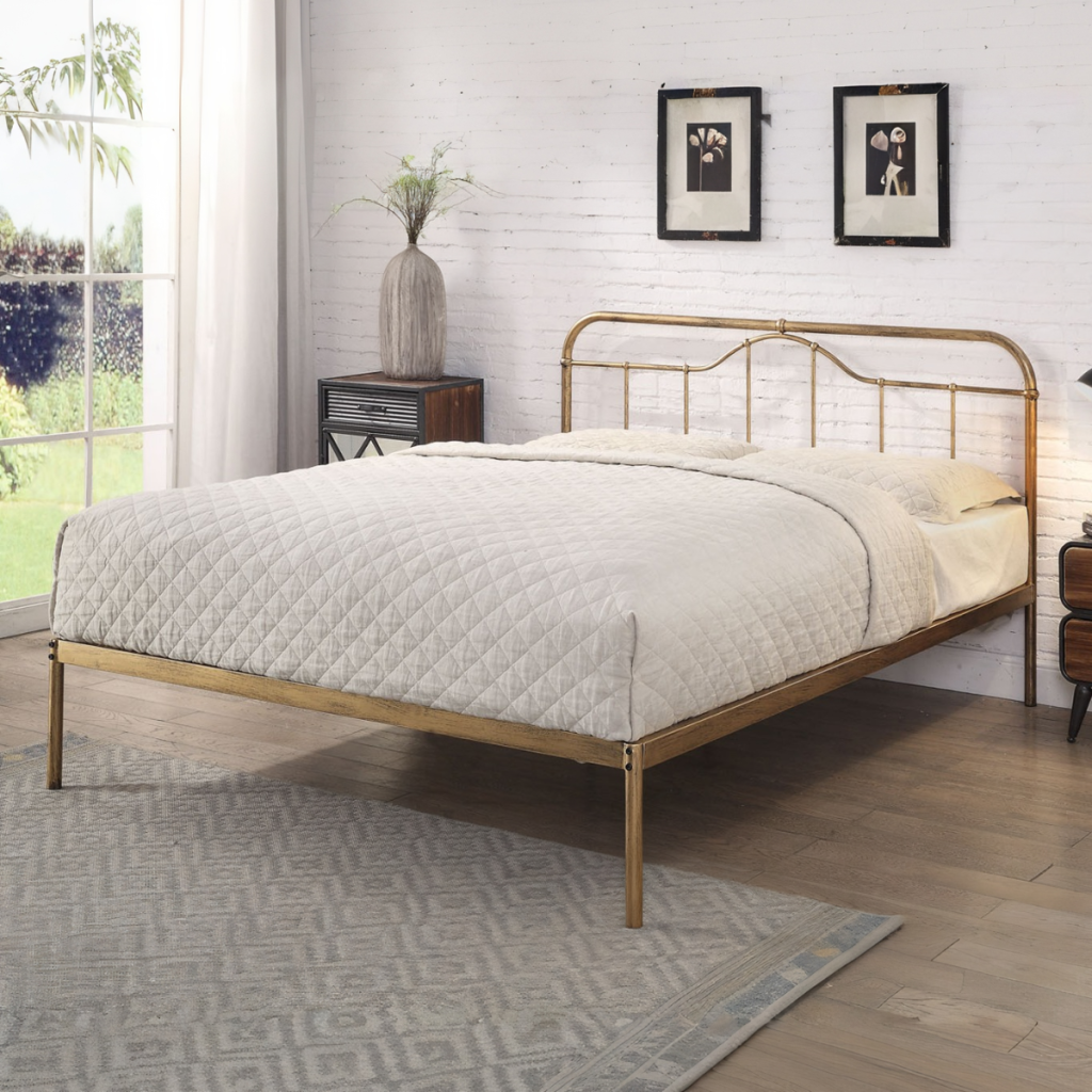 Flintshire Furniture Oakenholt Antique Bronze Bed Frame-Double