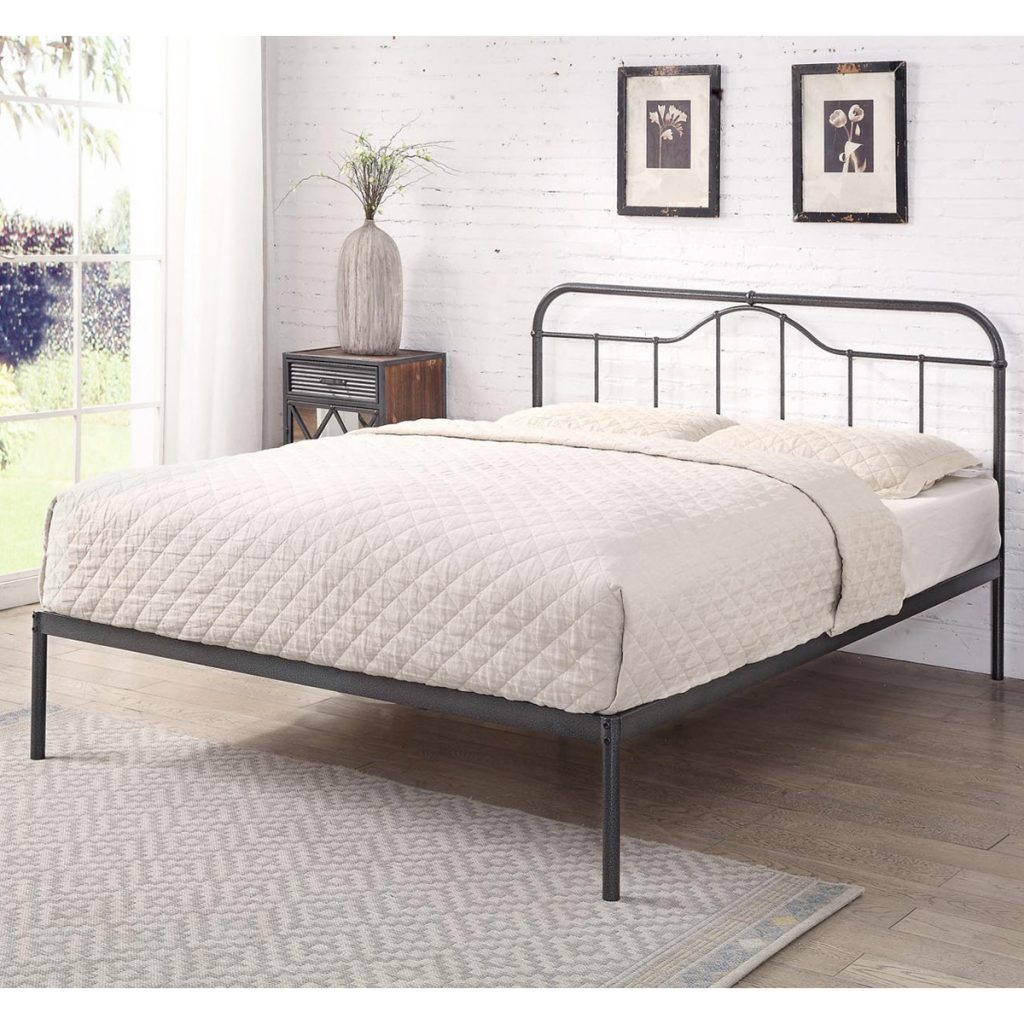 Flintshire Furniture Oakenholt Black & Silver Metal Bed Frame-Kingsize