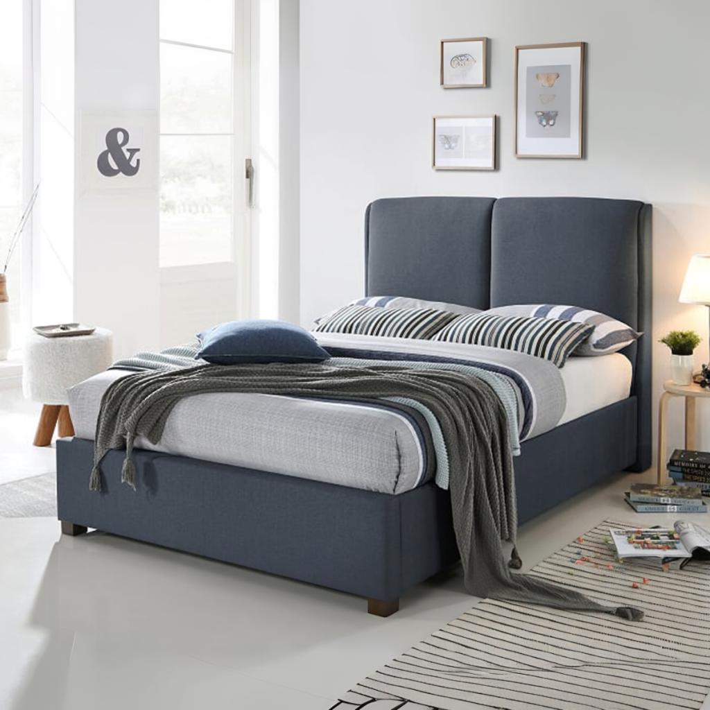 Time Living Oakland Fabric Bed Frame-Dark Grey-Kingsize