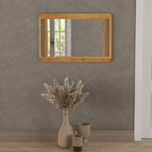 Oak Rattan Wall Mirror | Bed Sava