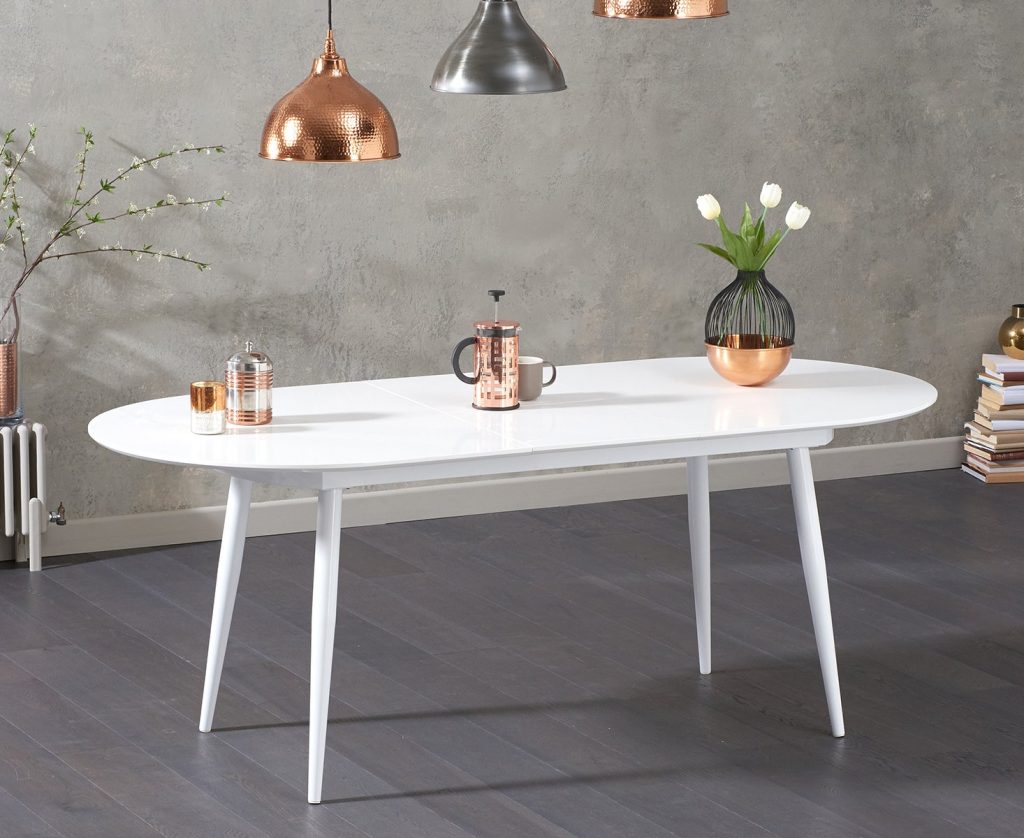 Extending Veneti White High Gloss Dining Table