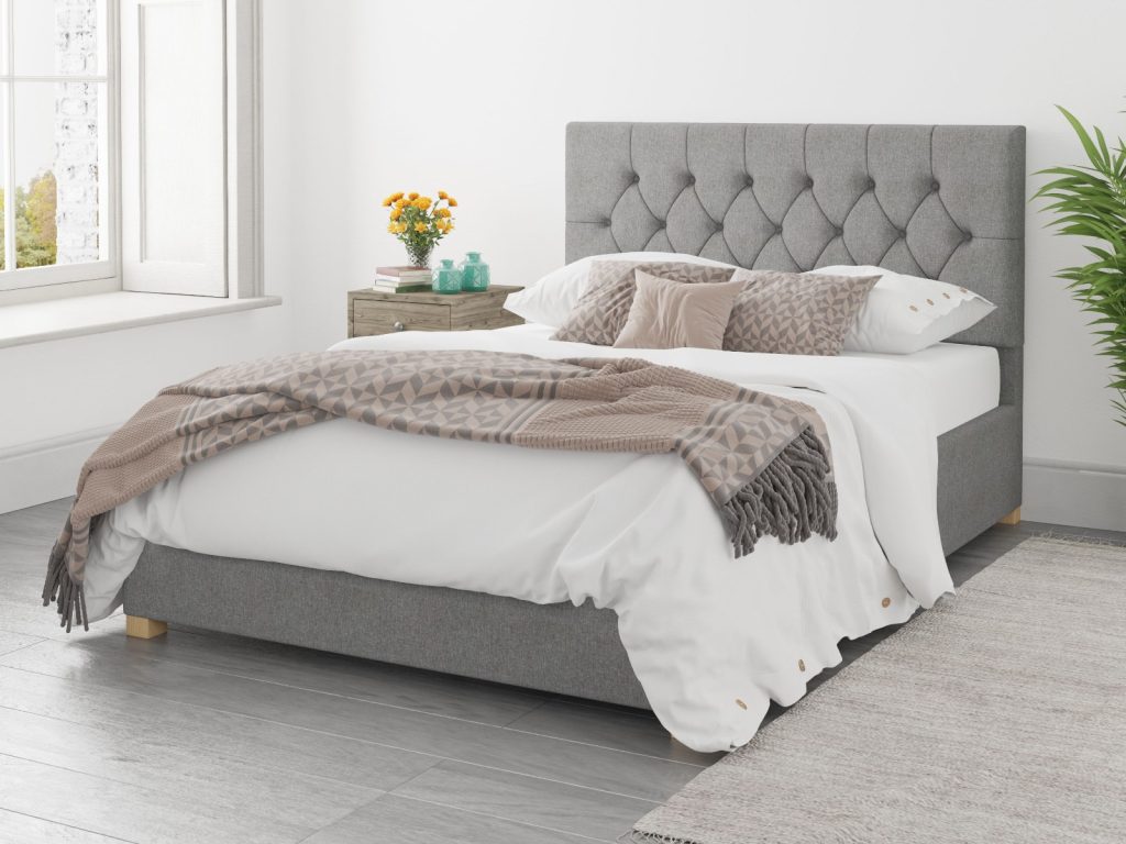 Aspire Olivier Ottoman Bed Eire Linen Grey - Single