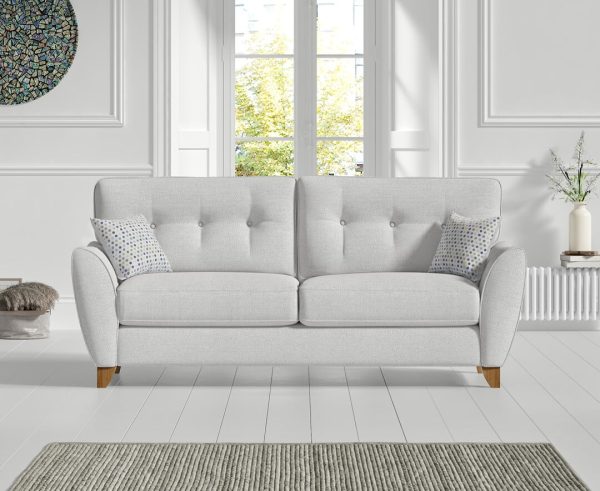 Florin Light Grey Fabric Three Seater Sofa | Bed Sava