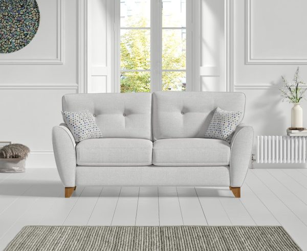 Florin Light Grey Fabric Two Seater Sofa | Bed Sava