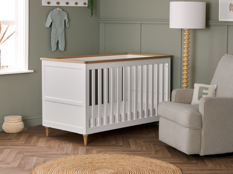 Obaby Orla Cot Bed - White with Natural
