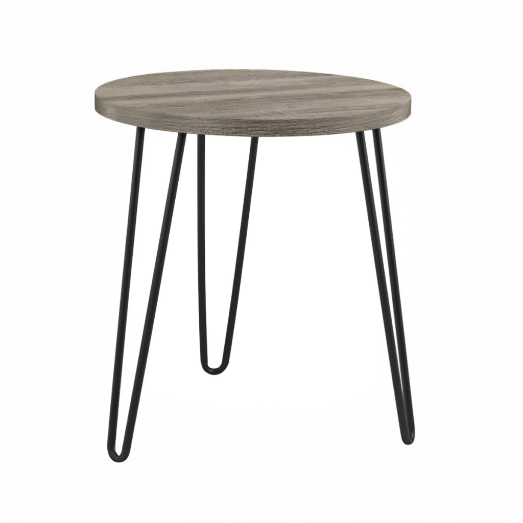 Dorel Owen Retro Round End Table-Weathered Oak