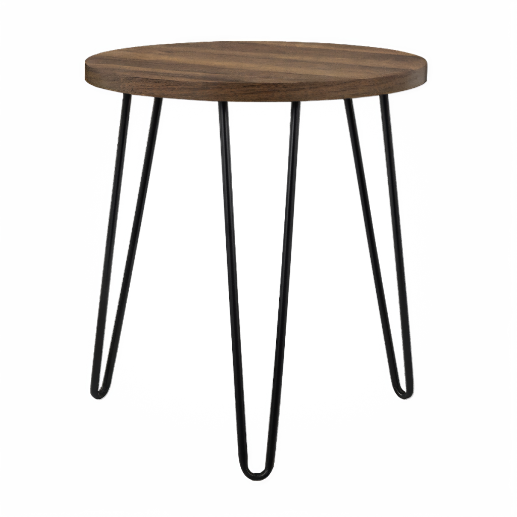 Dorel Owen Retro Round End Table-Walnut