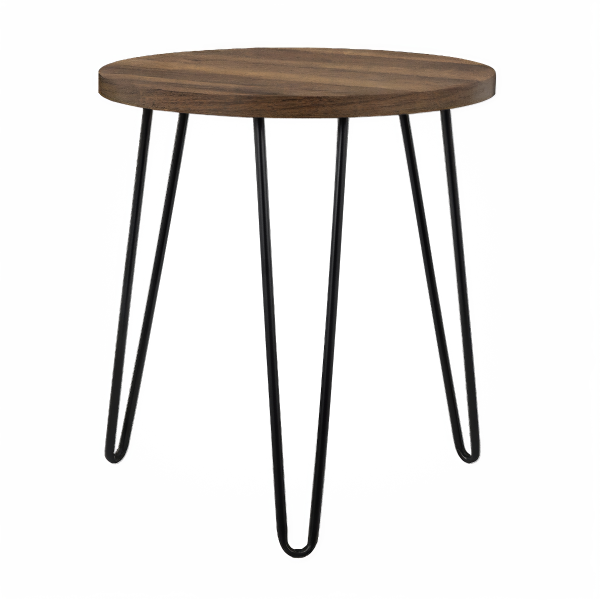 Dorel Owen Retro Round End Table Walnut | Bed Sava