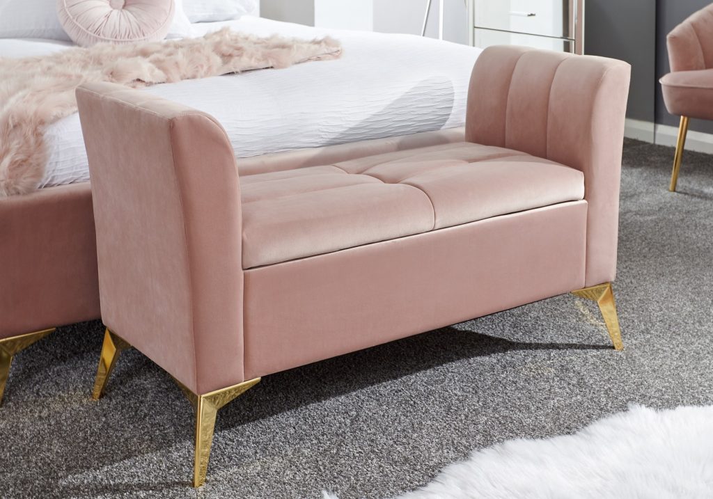 GFW Pettine Ottoman Storage Bench -Blush Pink