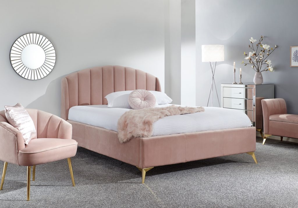 GFW Pettine 150cm End Lift Ottoman Bed -Blush Pink