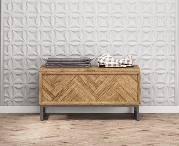 Herringbone Solid Oak Blanket box | Bed Sava