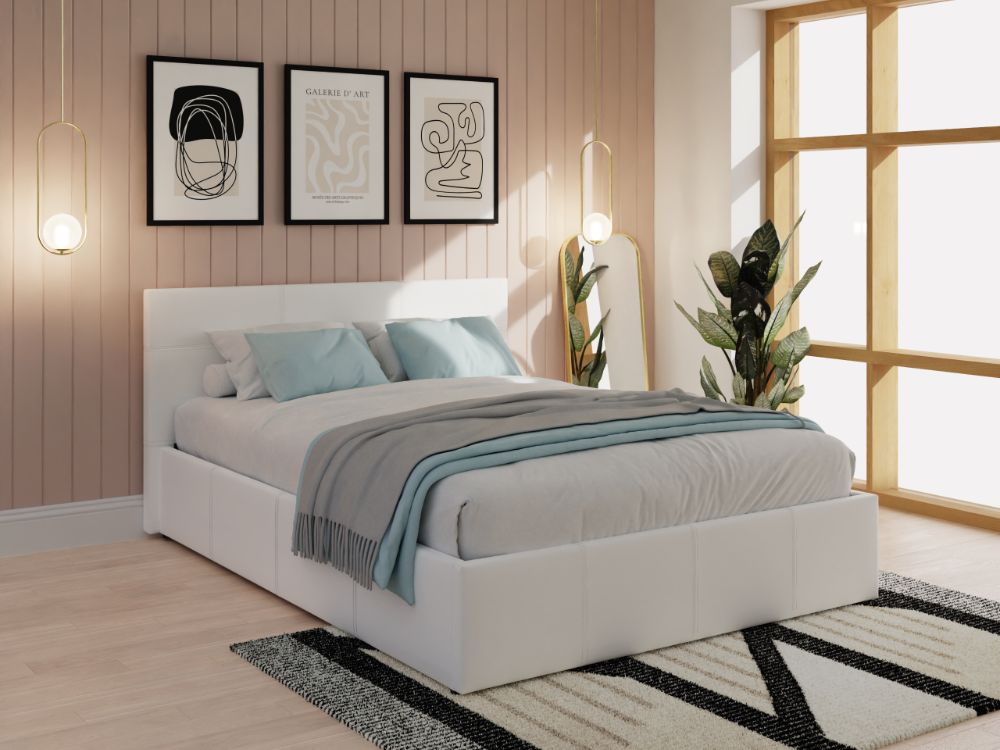GFW End Lift Storage Ottoman-White/White-Small Double