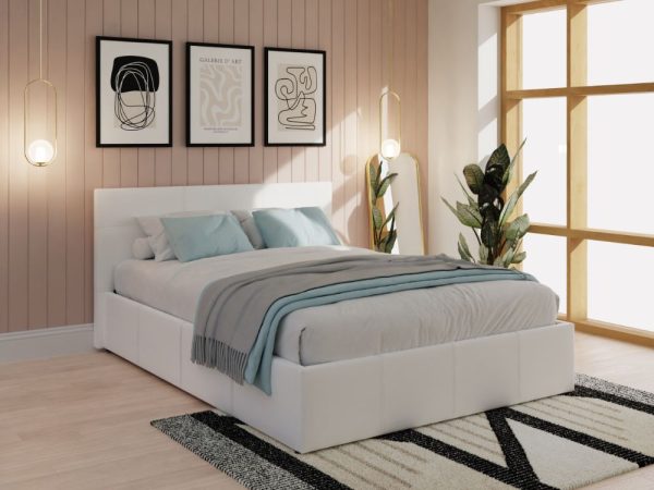 GFW End Lift Storage Ottoman WhiteWhite Double | Bed Sava