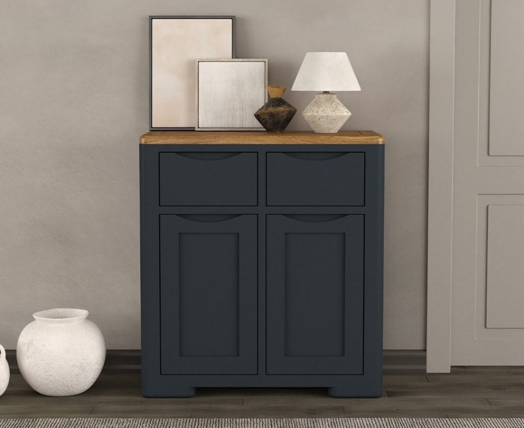 Pembridge Oak and Dark Blue Painted Hallway Sideboard