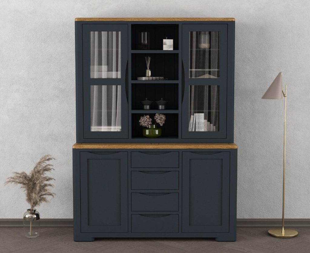 Pembridge Oak and Dark Blue Painted Large Dresser